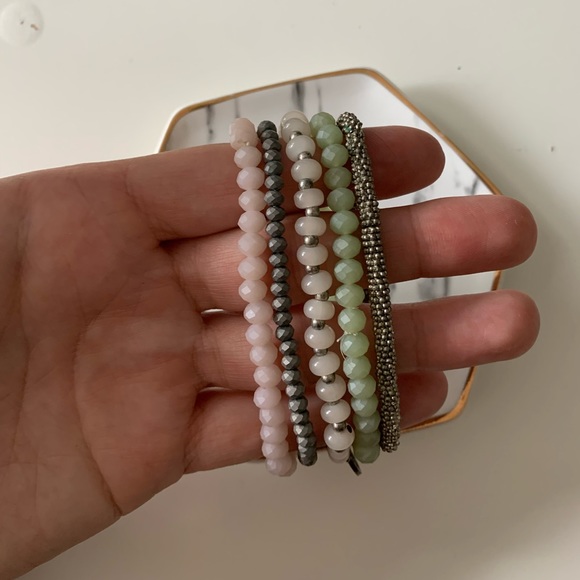 Set of Coloured Stackable Bracelets - Picture 2 of 2